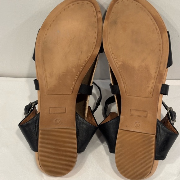 Miz Mooz Black Leather Crisscross Strap Sandals Made in Portugal - Picture 6 of 8